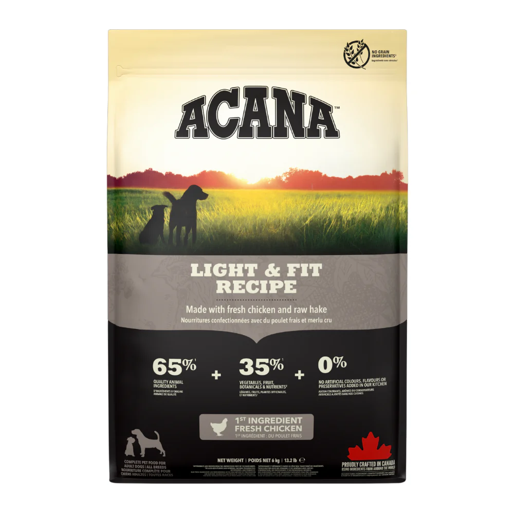 Acana Light & Fit Dry Food with Chicken for All Breeds Adult Dogs