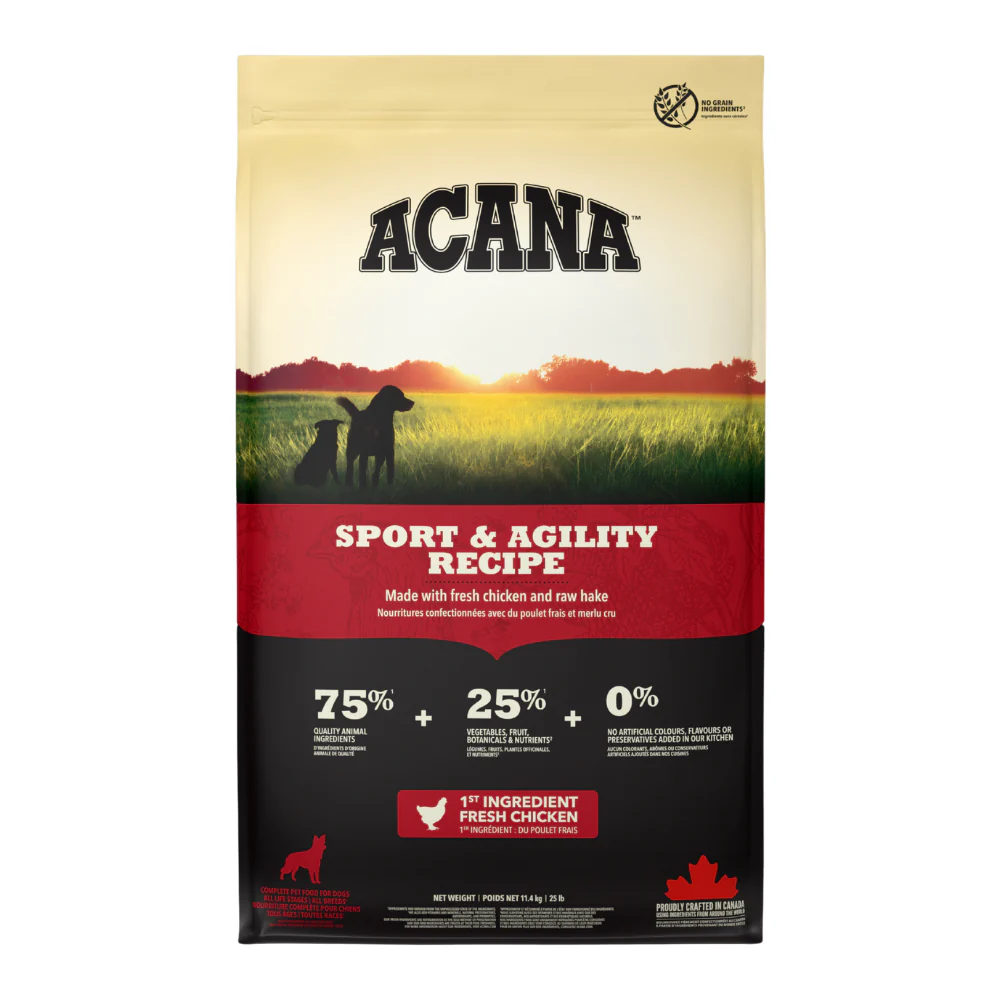Acana Sport & Agility Dry Food with Chicken & Hake for All Breeds Adult Dogs 11.4kg