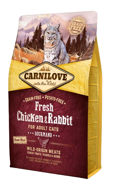 Carnilove Gourmand Dry Food with Chicken & Rabbit for Adult Cats
