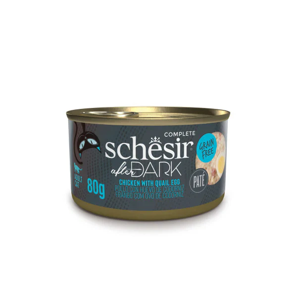 Schesir After Dark Pâté Wet Food with Chicken & Quail Egg for Adult Cats