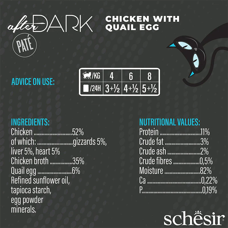 Schesir After Dark Pâté Wet Food with Chicken & Quail Egg for Adult Cats - Image 3