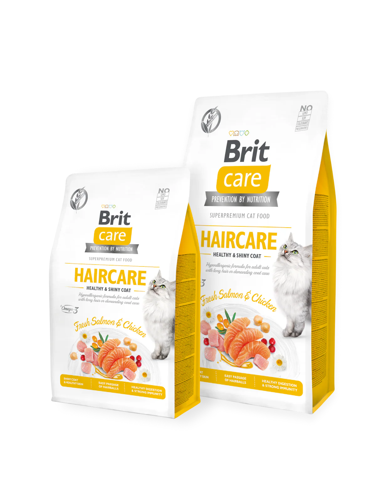 Brit Care Dry Food to Support Hair Care for Cats Chicken & Salmon