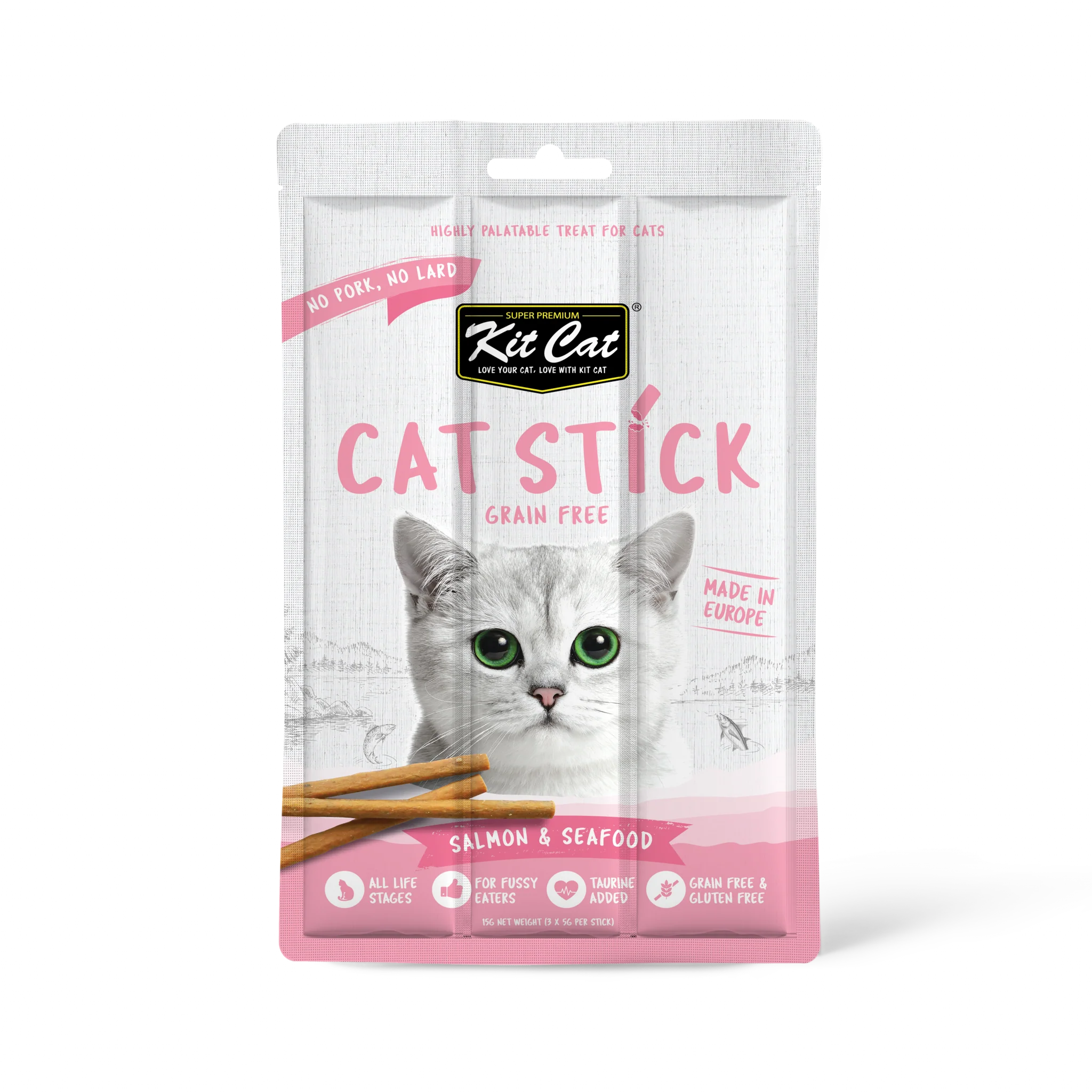Kit Cat Salmon & Seafood Sticks Cat Treat 15g