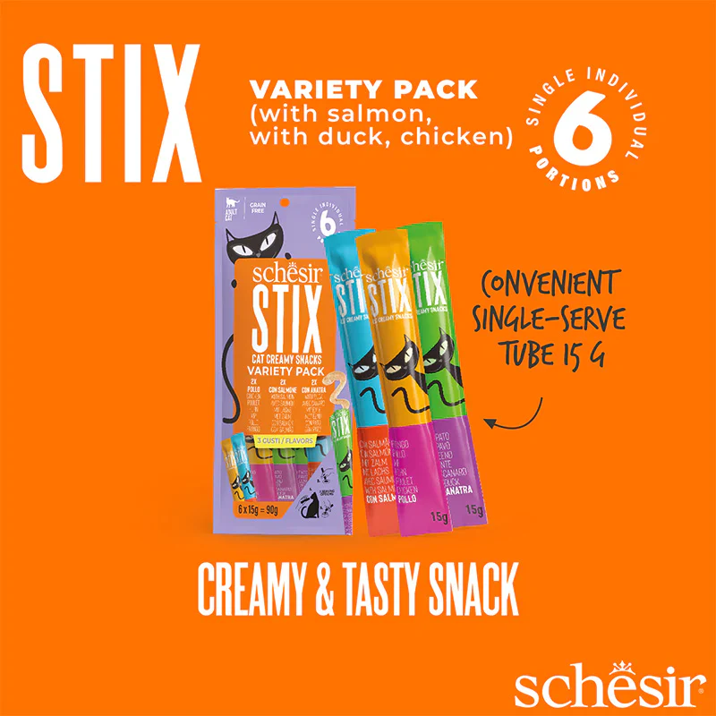 Schesir Creamy Stix with Chicken, Salmon & Duck for Adult Cats - Image 2