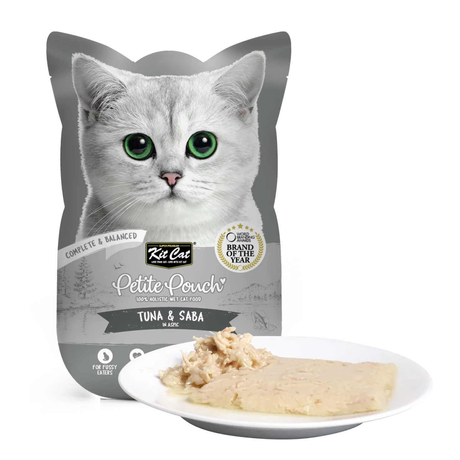 Kit Cat Petite Pouch Complete & Balanced Tuna & Saba in Aspic for Cats