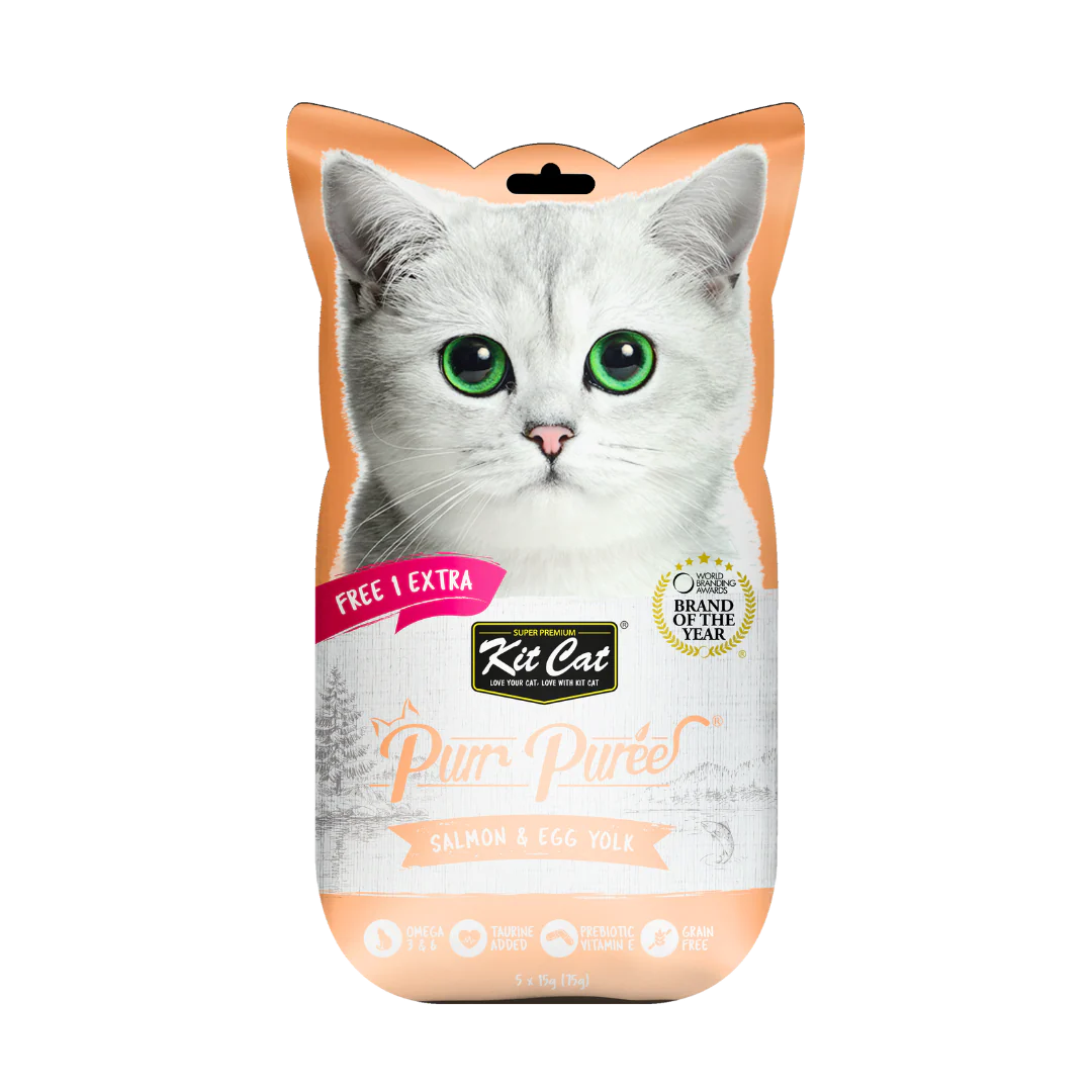 Kit Cat Purr Puree Salmon & Egg Yolk for Cats