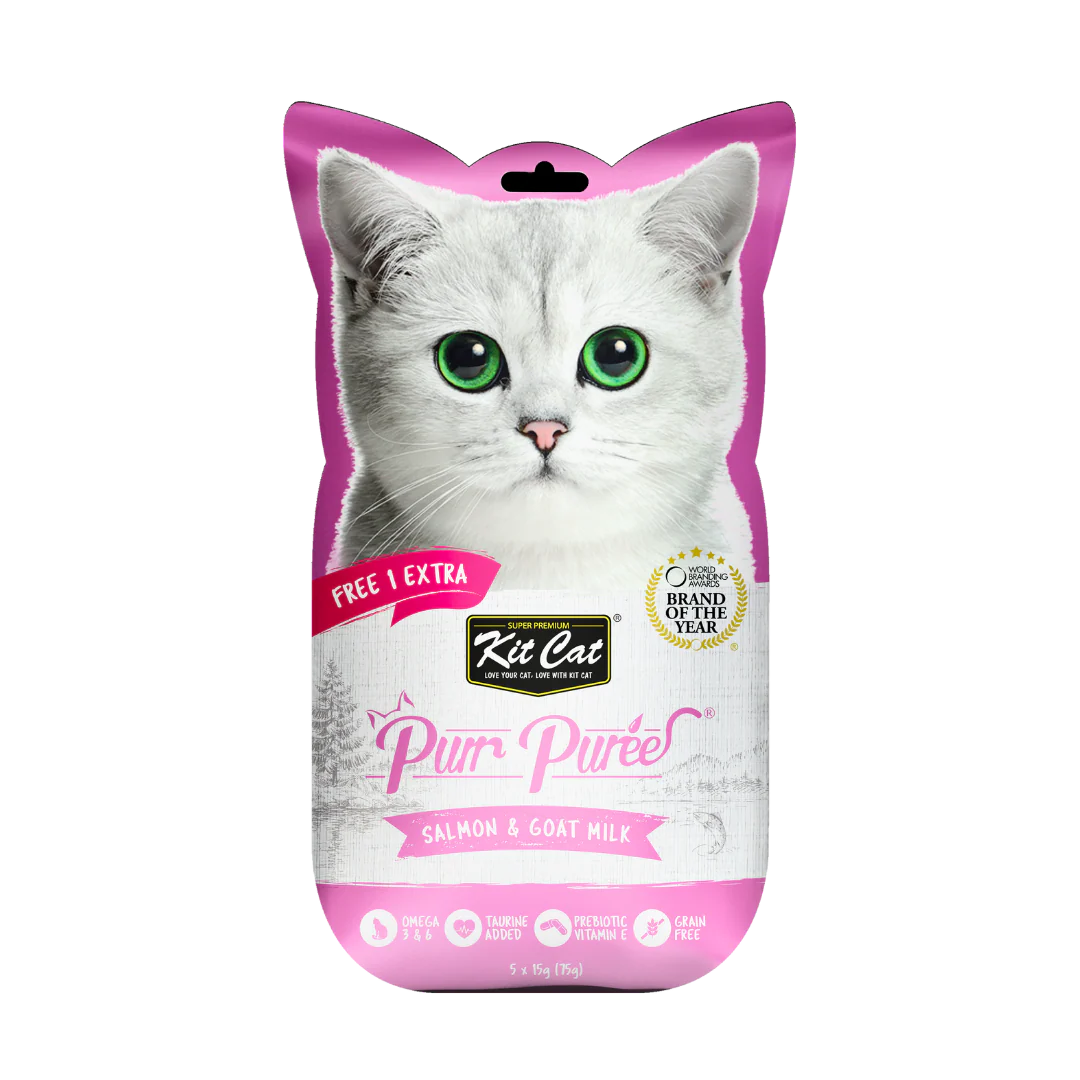 Kit Cat Purr Puree Salmon & Goat Milk for Cats