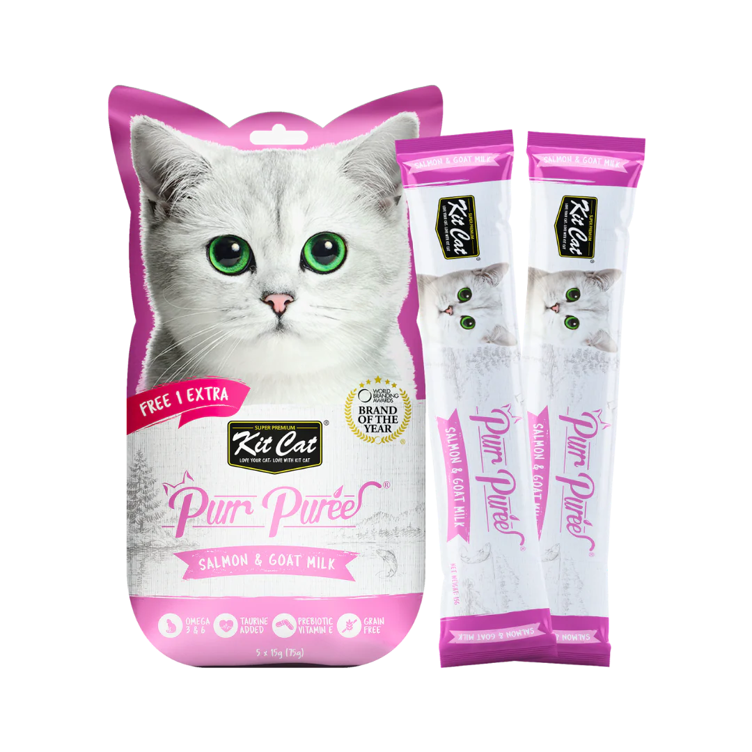 Kit Cat Purr Puree Salmon & Goat Milk for Cats - Image 2