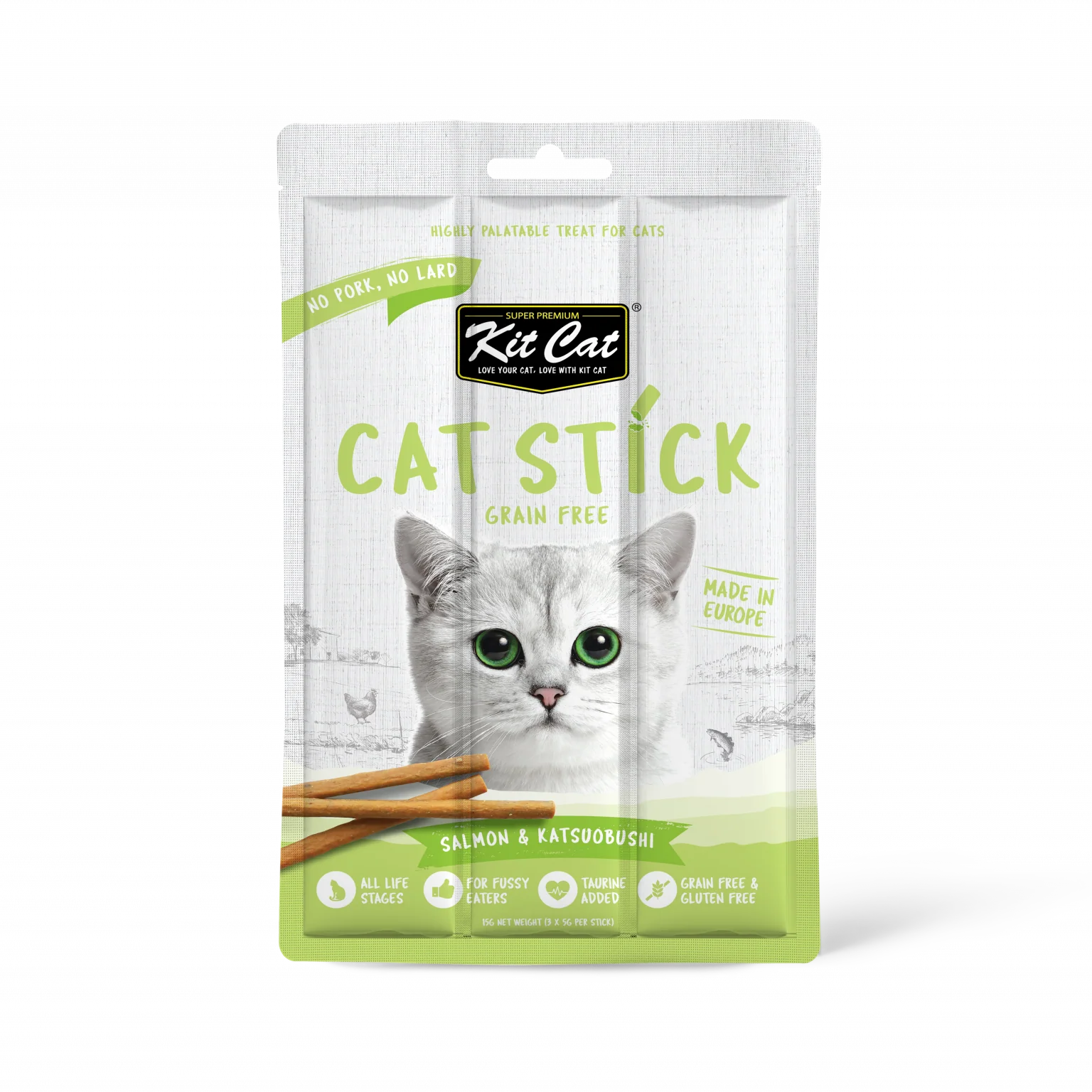 Kit Cat Grain Free Cat Stick Salmon & Katsuobushi for Cats