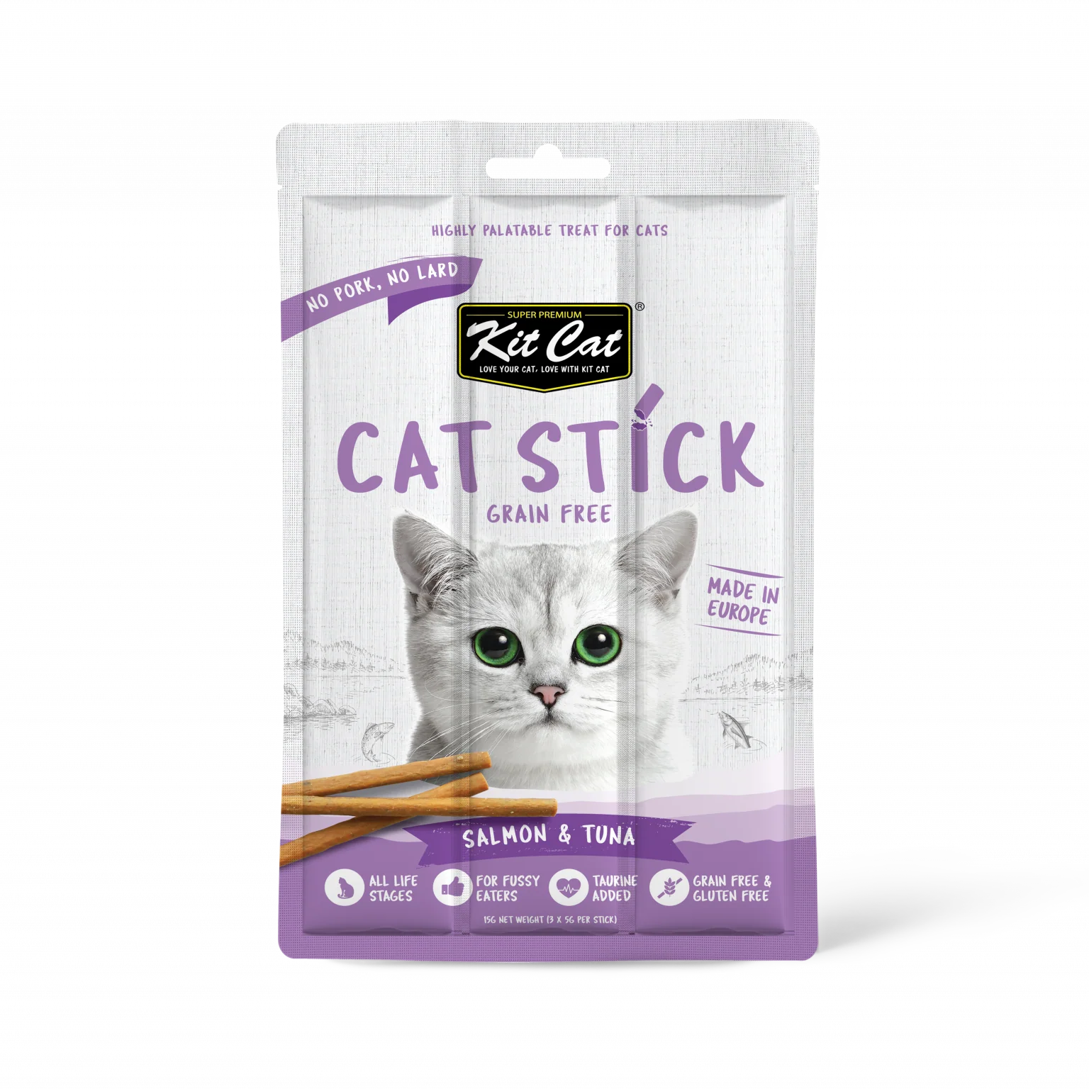 Kit Cat Grain Free Cat Stick Salmon & Tuna for Cats