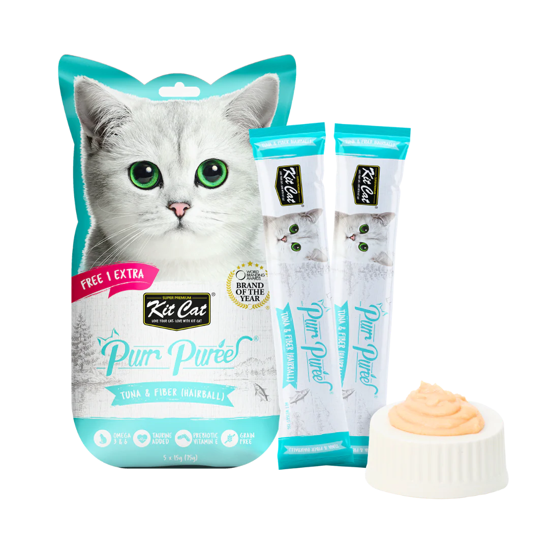 Kit Cat Purr Puree Tuna & Fiber (Hairball) for Cats - Image 2