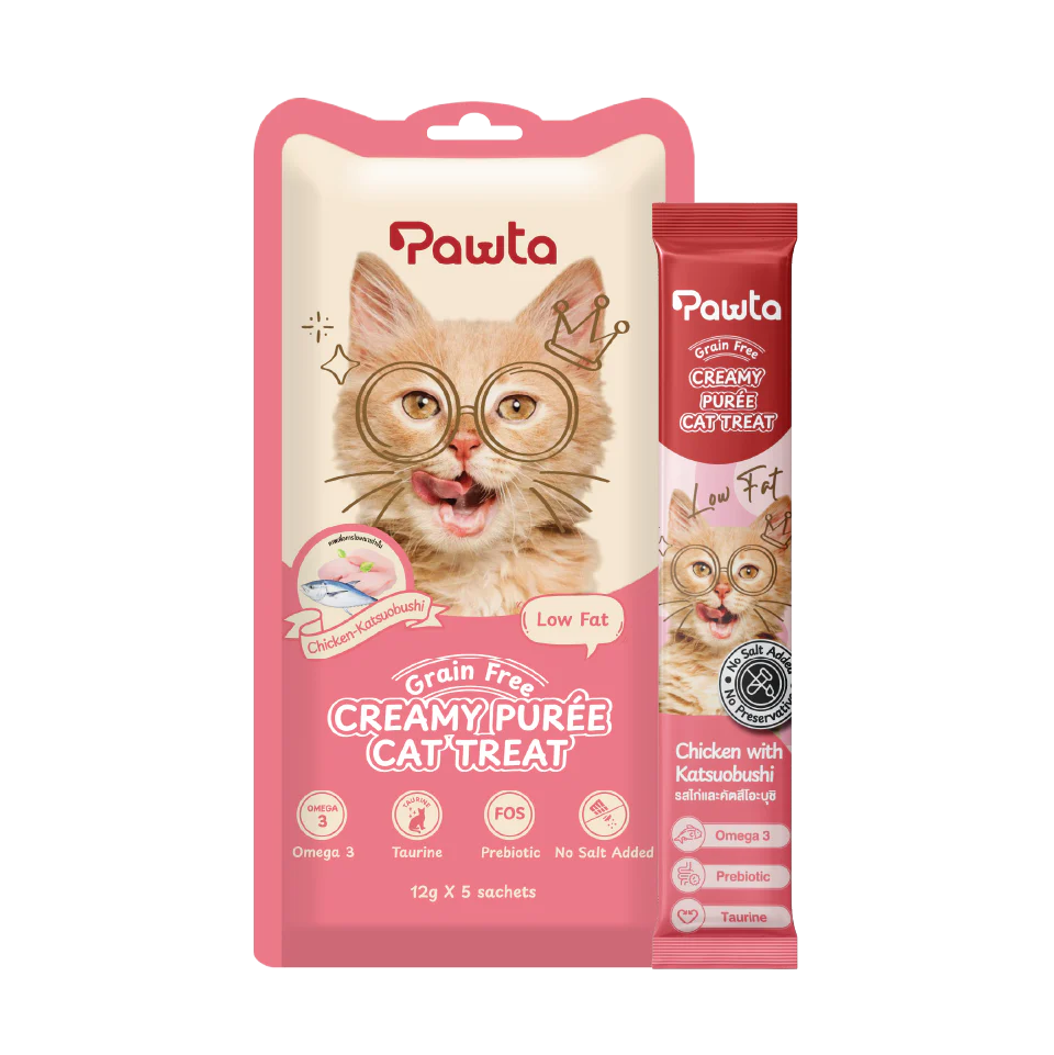 Pawta Creamy Puree Cat Treat Chicken with Bonito Flakes