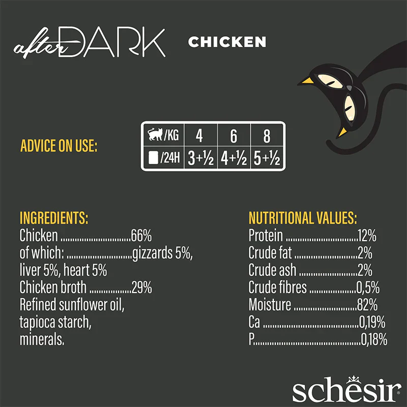 Schesir After Dark Wet Food with Chicken, Livers & Hearts in Broth for Adult Cats - Image 3