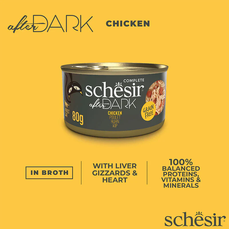 Schesir After Dark Wet Food with Chicken, Livers & Hearts in Broth for Adult Cats - Image 5