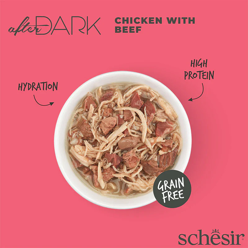 Schesir After Dark Wet Food with Chicken & Beef in Broth for Adult Cats - Image 4