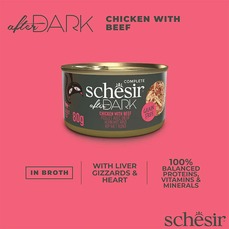 Schesir After Dark Wet Food with Chicken & Beef in Broth for Adult Cats - Image 5