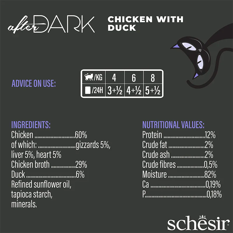 Schesir After Dark Wet Food with Chicken & Duck in Broth for Adult Cats - Image 3