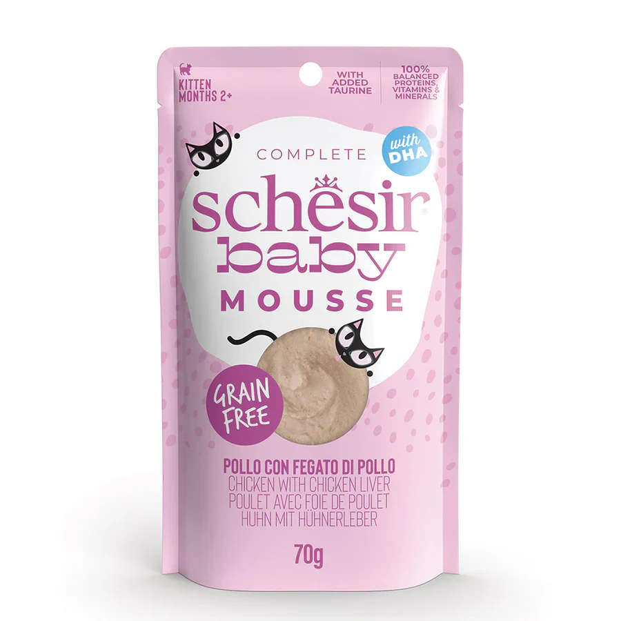 Schesir Baby Chicken with Chicken Liver in Mousse for Kittens 70g
