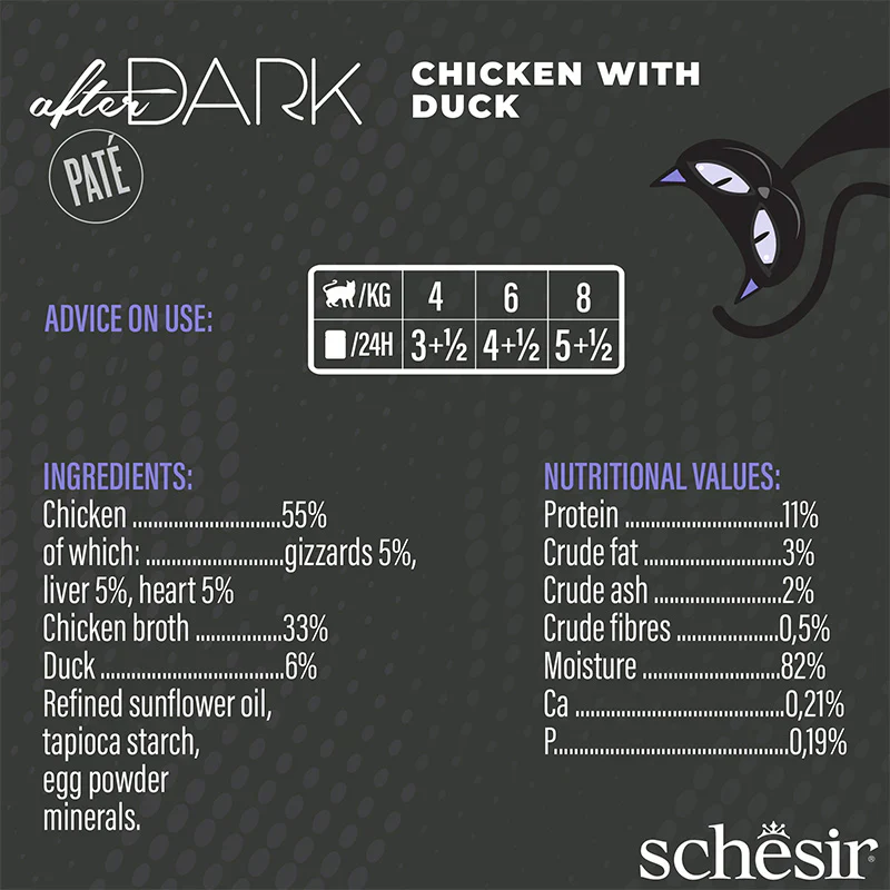 Schesir After Dark Pâté Wet Food with Chicken & Duck for Adult Cats - Image 3