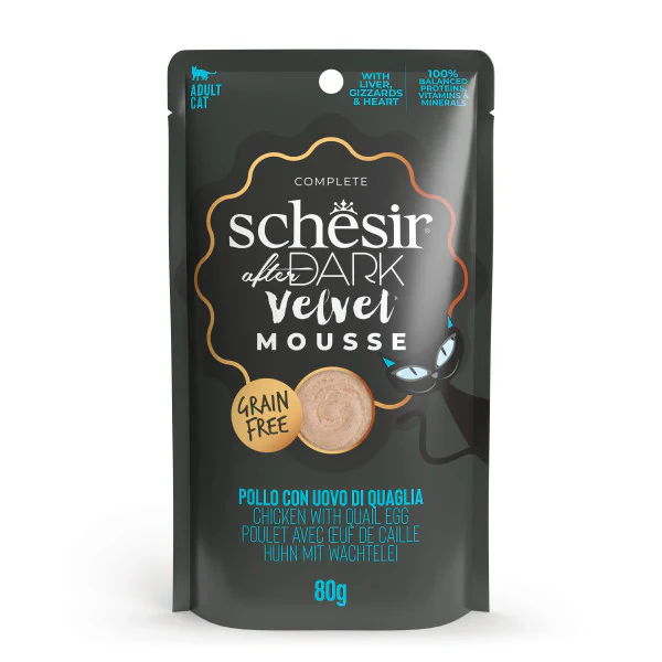 Schesir After Dark Chicken with Quail Egg in Mousse for Cats 80g