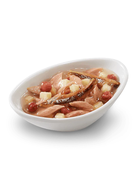 Schesir Salads Poké Wet Food with Tuna, Anchovy, Sweet Potato & Cranberries in Sauce for Adult Cats - Image 2