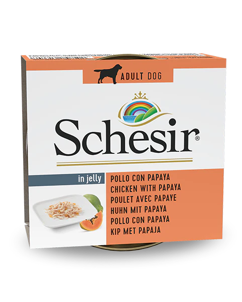 Schesir Wet Food with Chicken Fillet & Papaya in Jelly for Adult Dogs