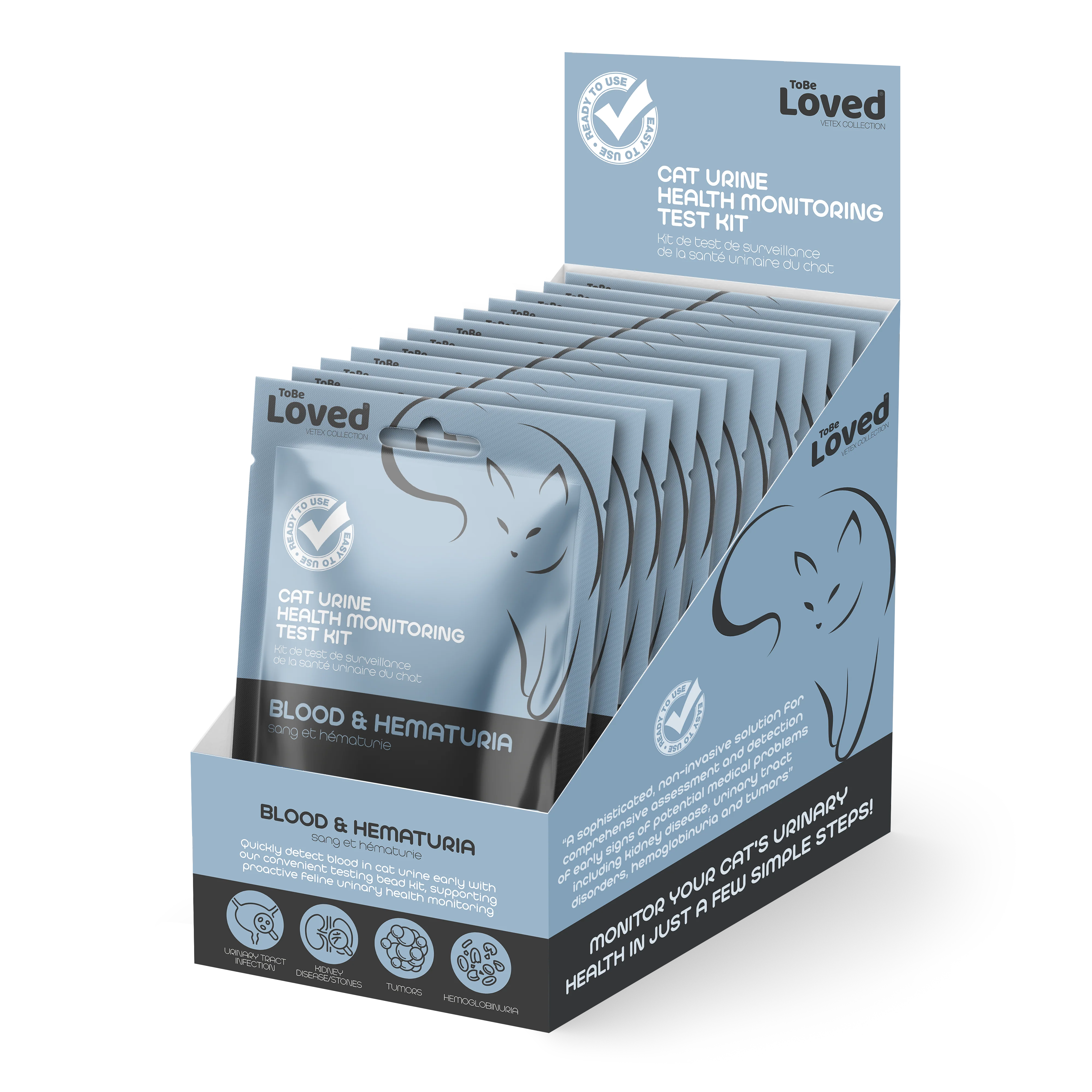 To Be Loved Cat Urine Health Monitoring Test Kit 10g (Blood & Hematuria) - Image 3