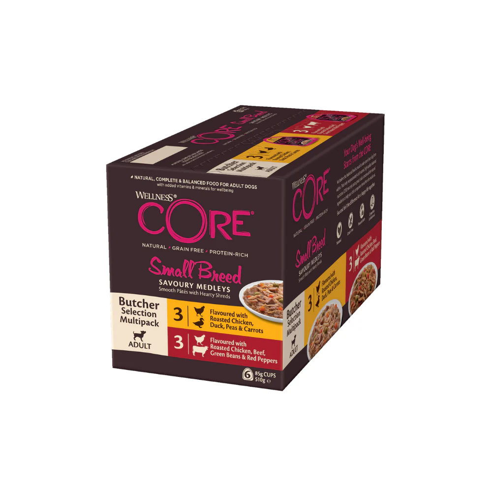 Wellness Core Multipack Cans with Chicken & Duck + Chicken & Beef for Small Breed Adult Dogs