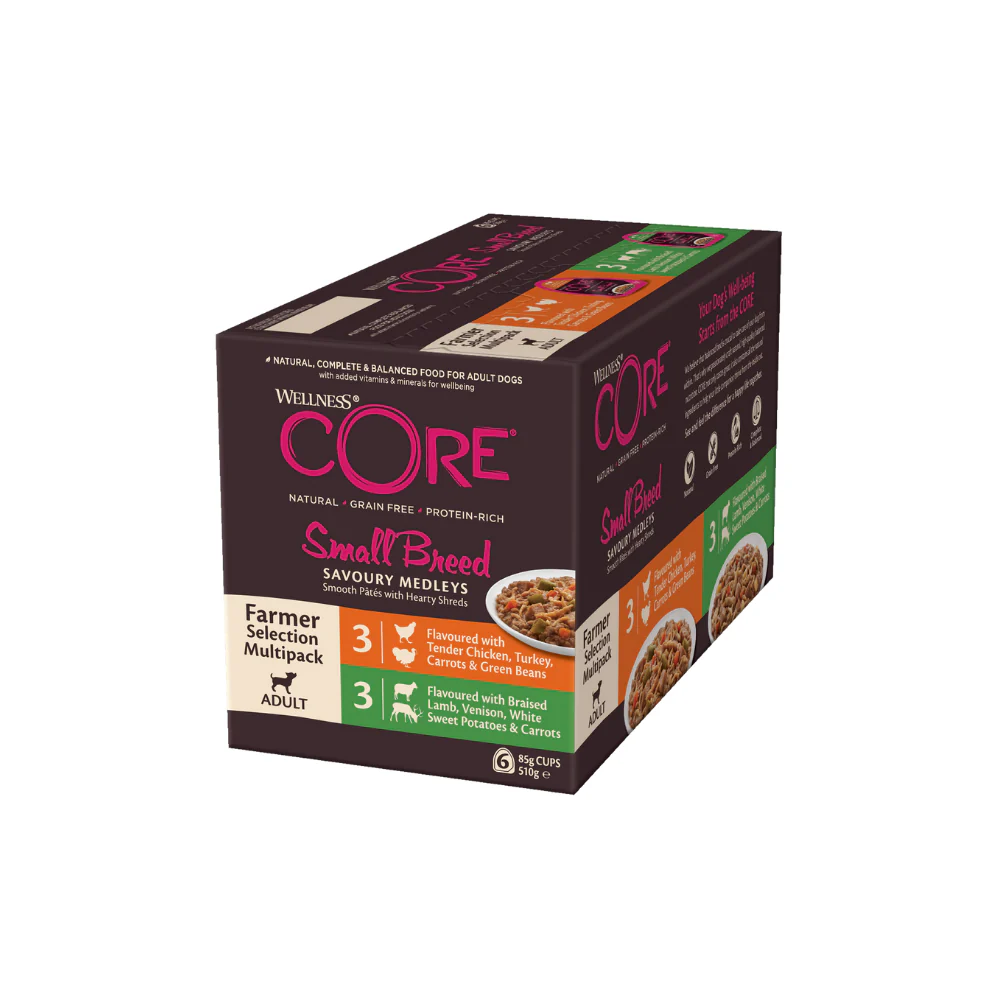 Wellness Core Multipack Cans with Lamb & Venison + Chicken & Turkey for Small Breed Adult Dogs