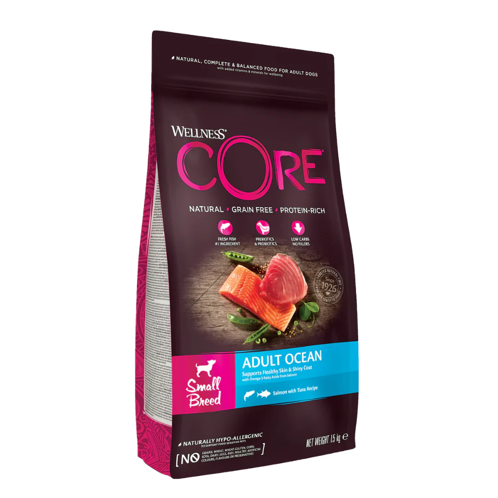 Wellness Core Ocean Dry Food with Salmon & Tuna for Small Breed Dogs