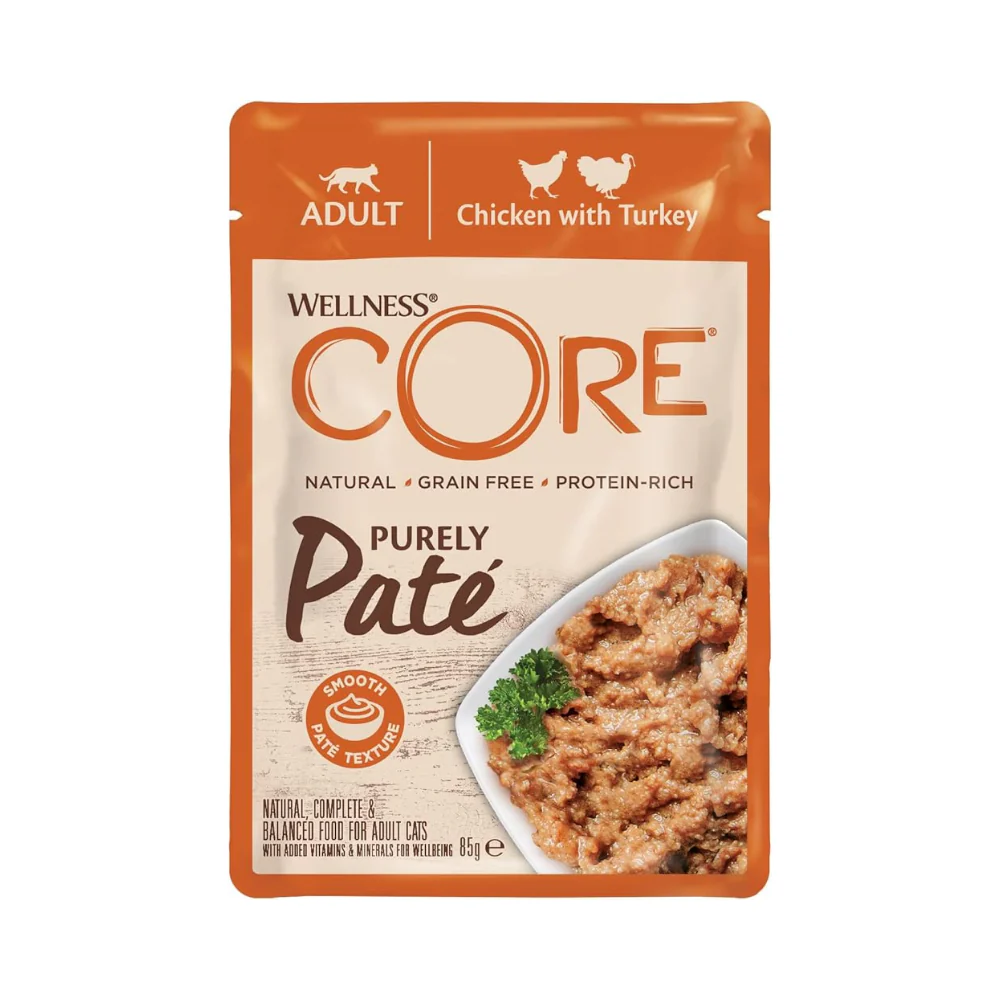 Wellness Core Purely Pâté Pouchs with Chicken & Turkey for Adult Cats