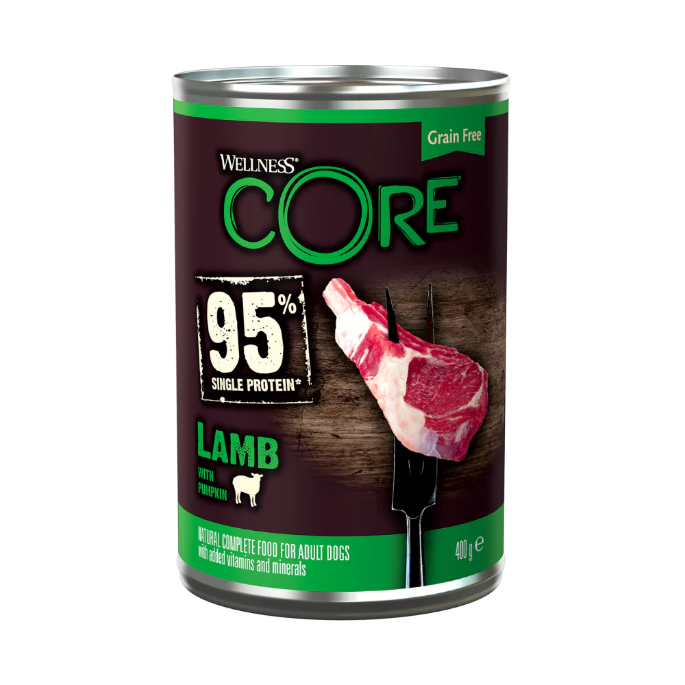 Wellness Core Wet Food 95% Single Protein with Lamb & Pumpkin for Adult Dogs