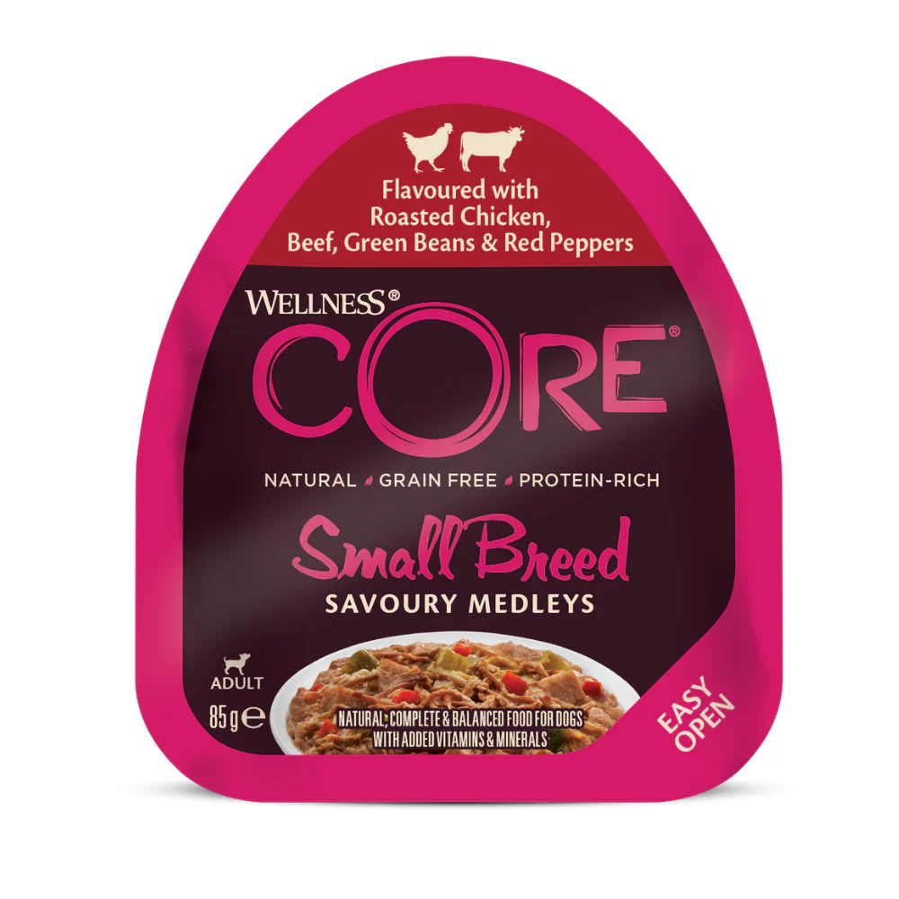 Wellness Core Wet Food with Chicken & Beef & Green Beans & Red Peppers for Small Breed Adult Dogs