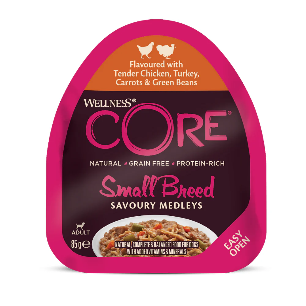Carrots Wellness Core Wet Food with Chicken & Turkey & Carrots & Green Beans for Small Breed Adult Dogs