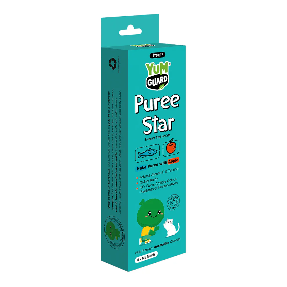 YumGuard Puree Treats for Cats with Hake and Apple 14g X 6 - Image 2