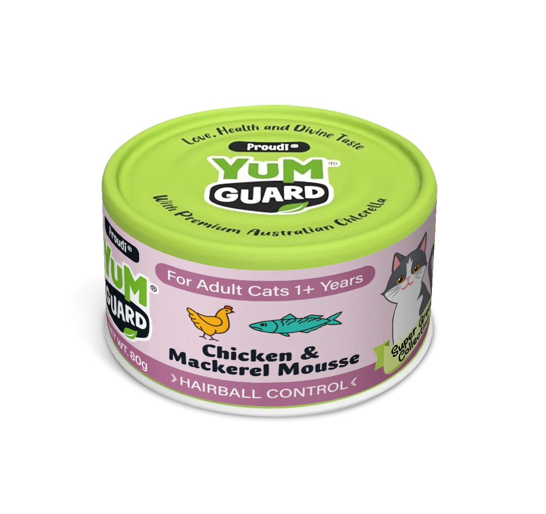 YumGuard Wet Cats Food Chicken with Mackerel for Hairball Control 80g