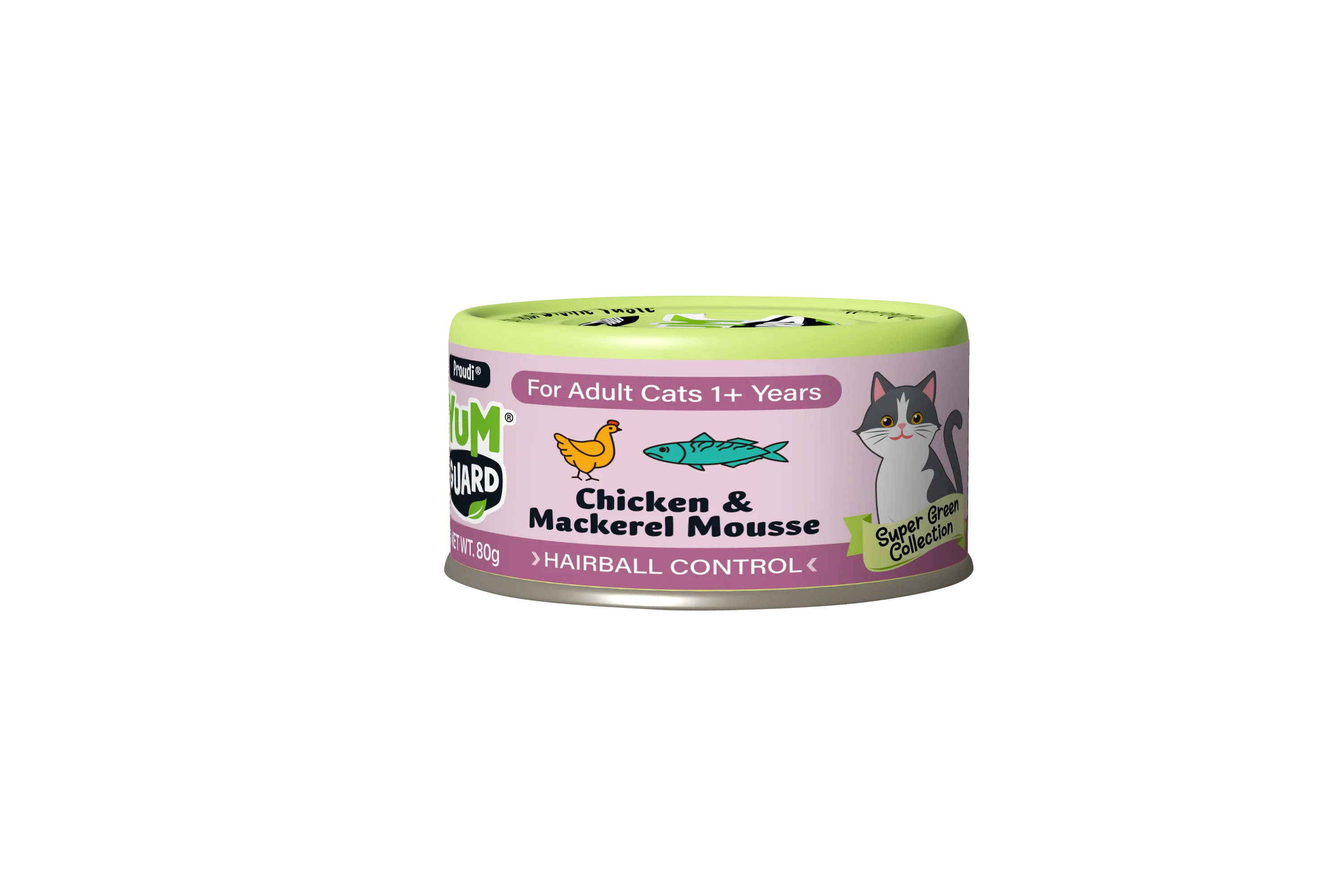 YumGuard Wet Cats Food Chicken with Mackerel for Hairball Control 80g - Image 2