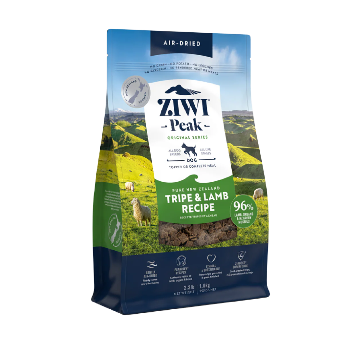 ZIWI Air-Dried Dry Food with Tripe & Lamb for All Breed & Life Stage Dogs 1kg