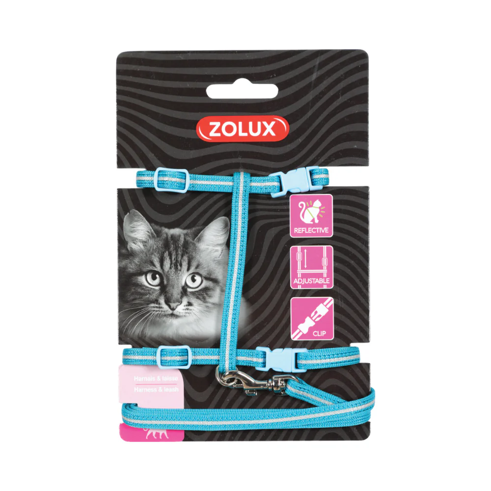Zolux Harness and Leash 120 cm Blue for Cats
